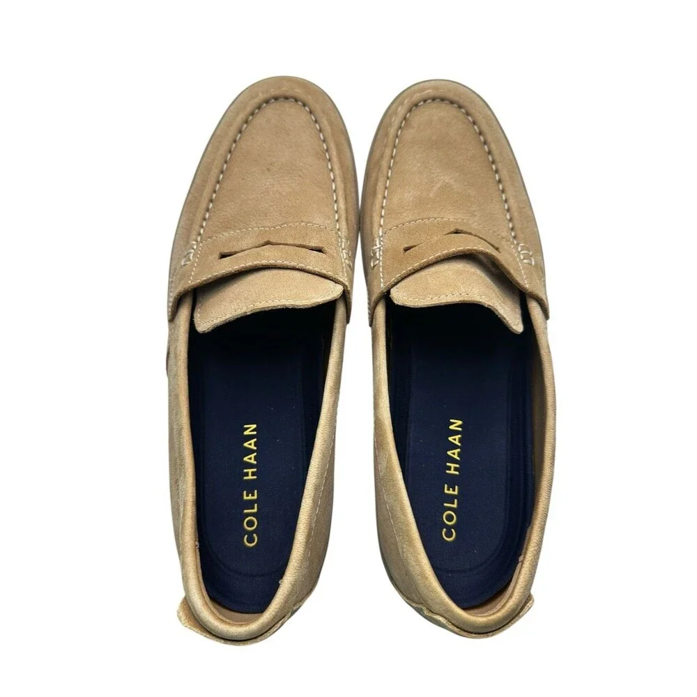 Cole Haan Claude Penny Loafers Men’s 10.5M NWOT Tan Amphora Nubuck Driver Loafer